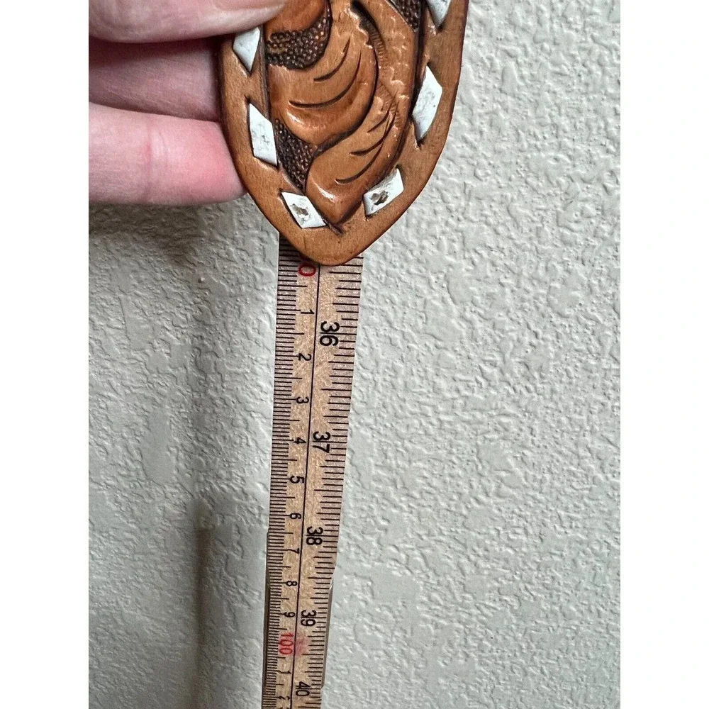 Vintage Sue Brown Leather Taper Cowboy‎ Western Belt - Waist Size 35.5